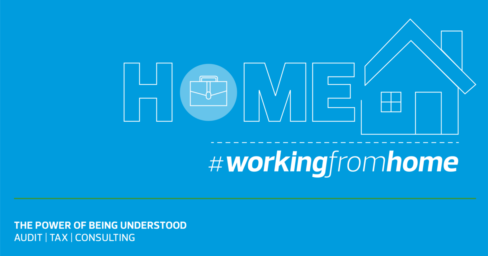 working from home - blue banner